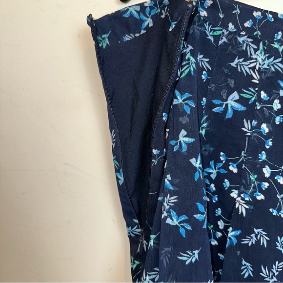 Banana Republic Factory Women's Size 14 Blue Floral Mini Skirt Lined Zipper Y2K - Picture 8 of 13